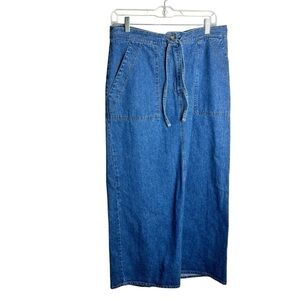 Vintage denim maxi skirt size XL 100% cotton retro 90’s Y2K